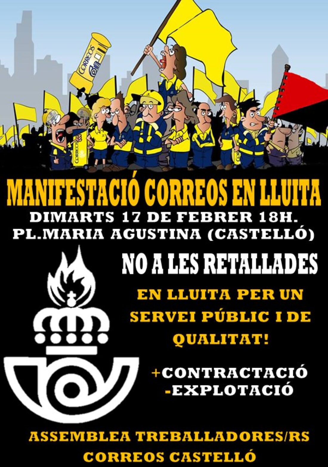 17-f Castelló: Manifestación Correos en lucha