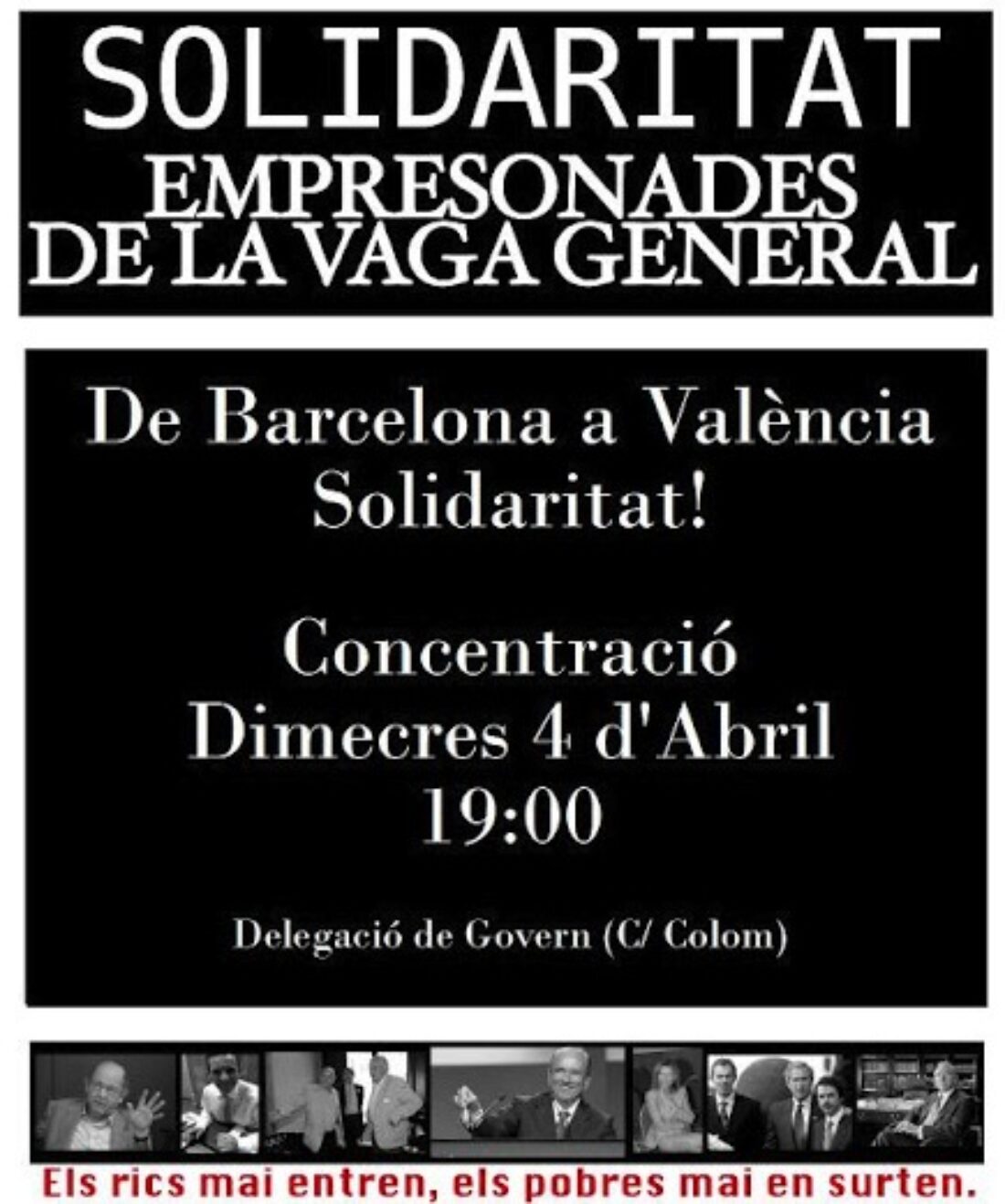 Valencia: Concentración en solidaridad detenidxs en Barcelona el 29m
