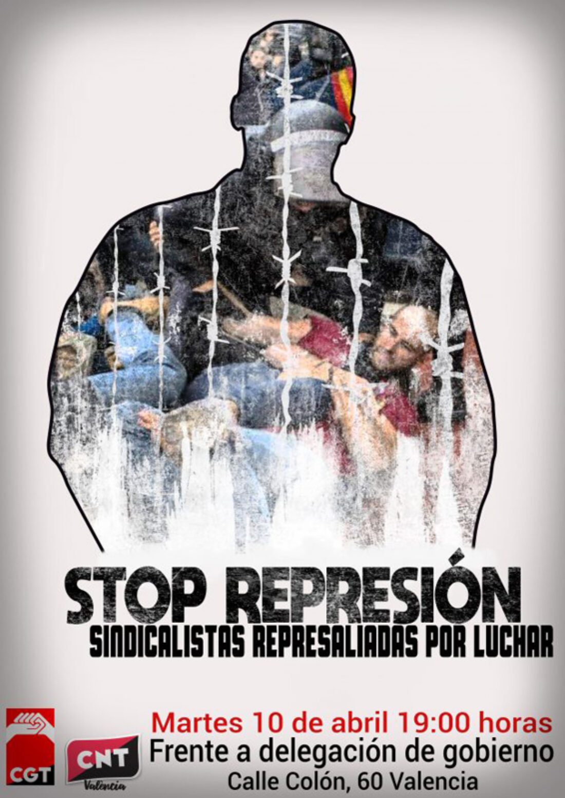 CNT y CGT convocan en València una concentración contra la represión