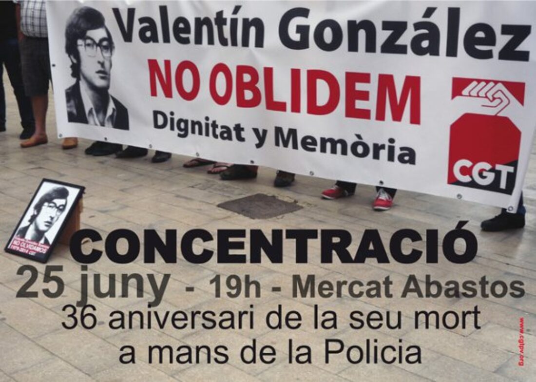 25-j València: Concentración 36 aniversario del asesinato de Valentín González