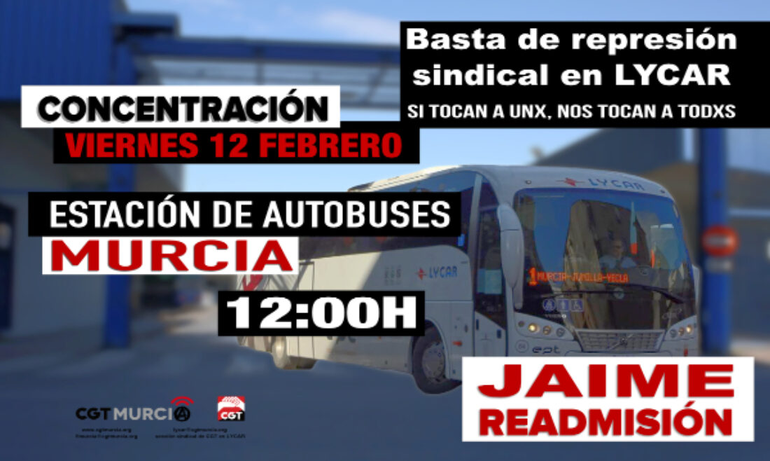 12-F: Concentración en Murcia contra la represión sindical