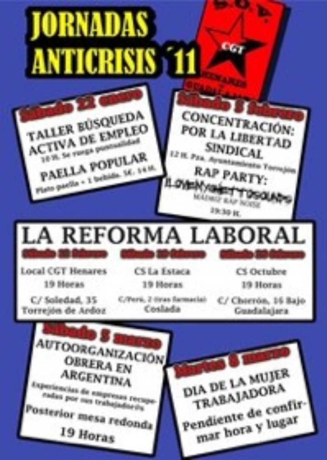 5 febrero, Torrejón de Ardoz : Concentración contra la represión sobre CGT del Ayuntamiento