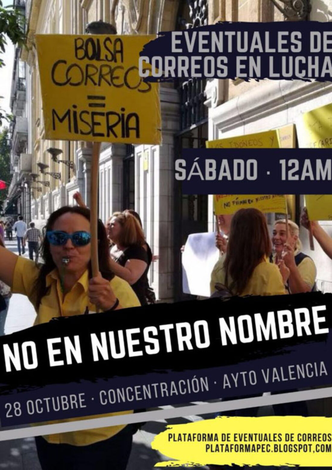 28-o València: Concentración-protesta de Eventuales de Correos