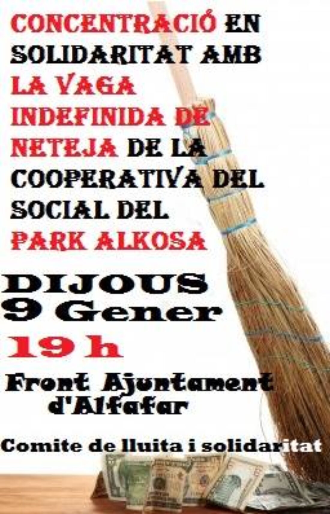 Alfafar: Concentración en solidaridad con la huelga indefinida de limpieza de la Cooperativa Social del Park