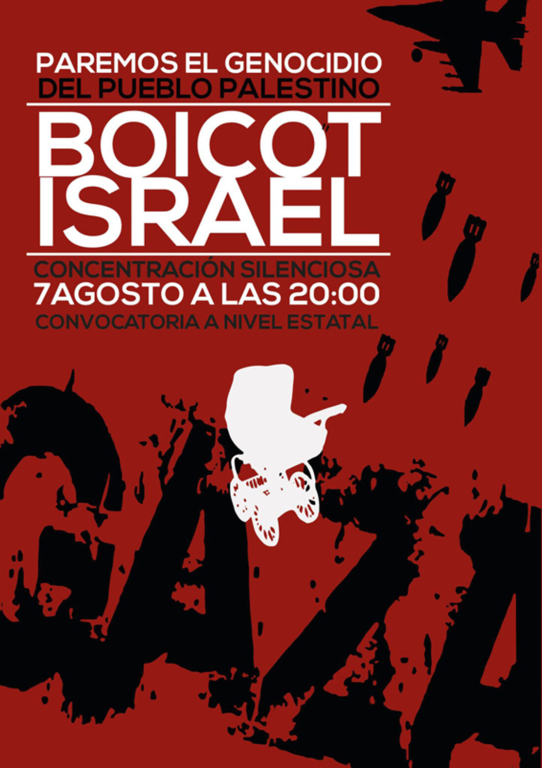 7-a: Concentración silenciosa «Paremos el genocidio del pueblo palestino. Boicot Israel»
