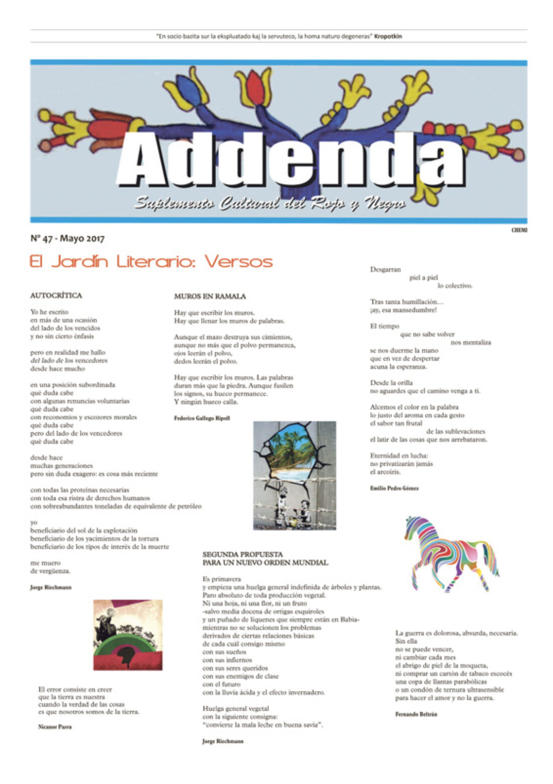 Addenda, suplemento cultural del RyN – Nº 47, mayo 2017