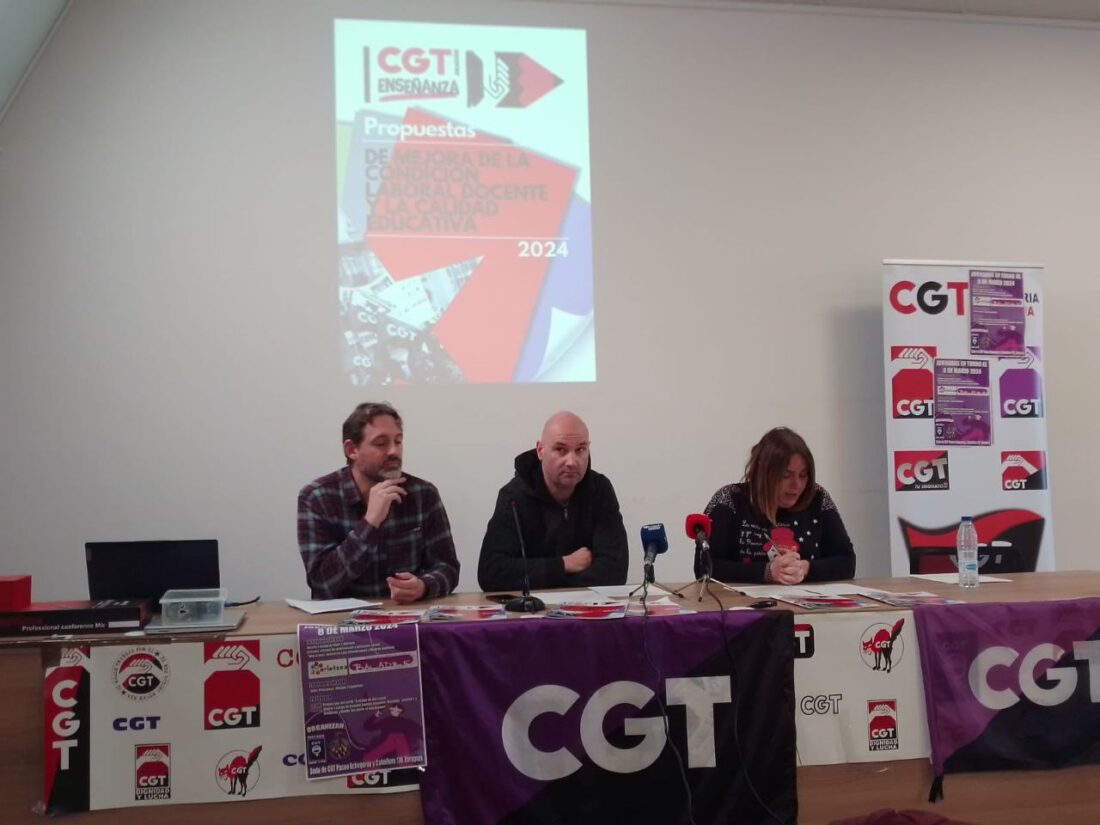 CGT presenta un informe sobre las condiciones laborales docentes y la calidad educativa en Aragón y hace propuestas para su mejora