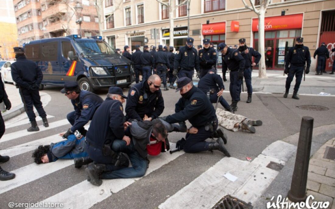 Concentración contra las brutales agresiones policiales en Valladolid