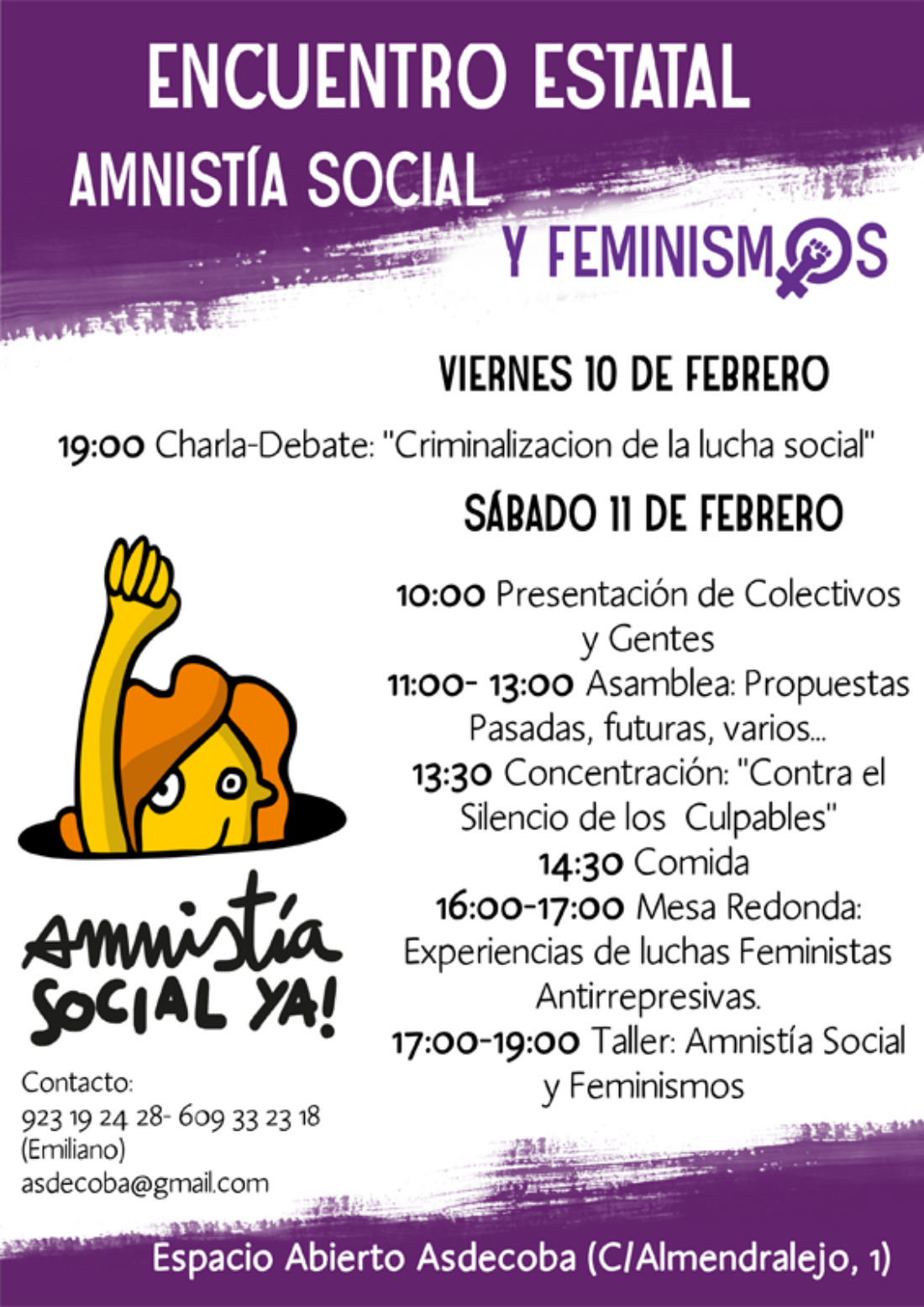 10 y 11-F: Encuentro de Amnistía Social en Salamanca