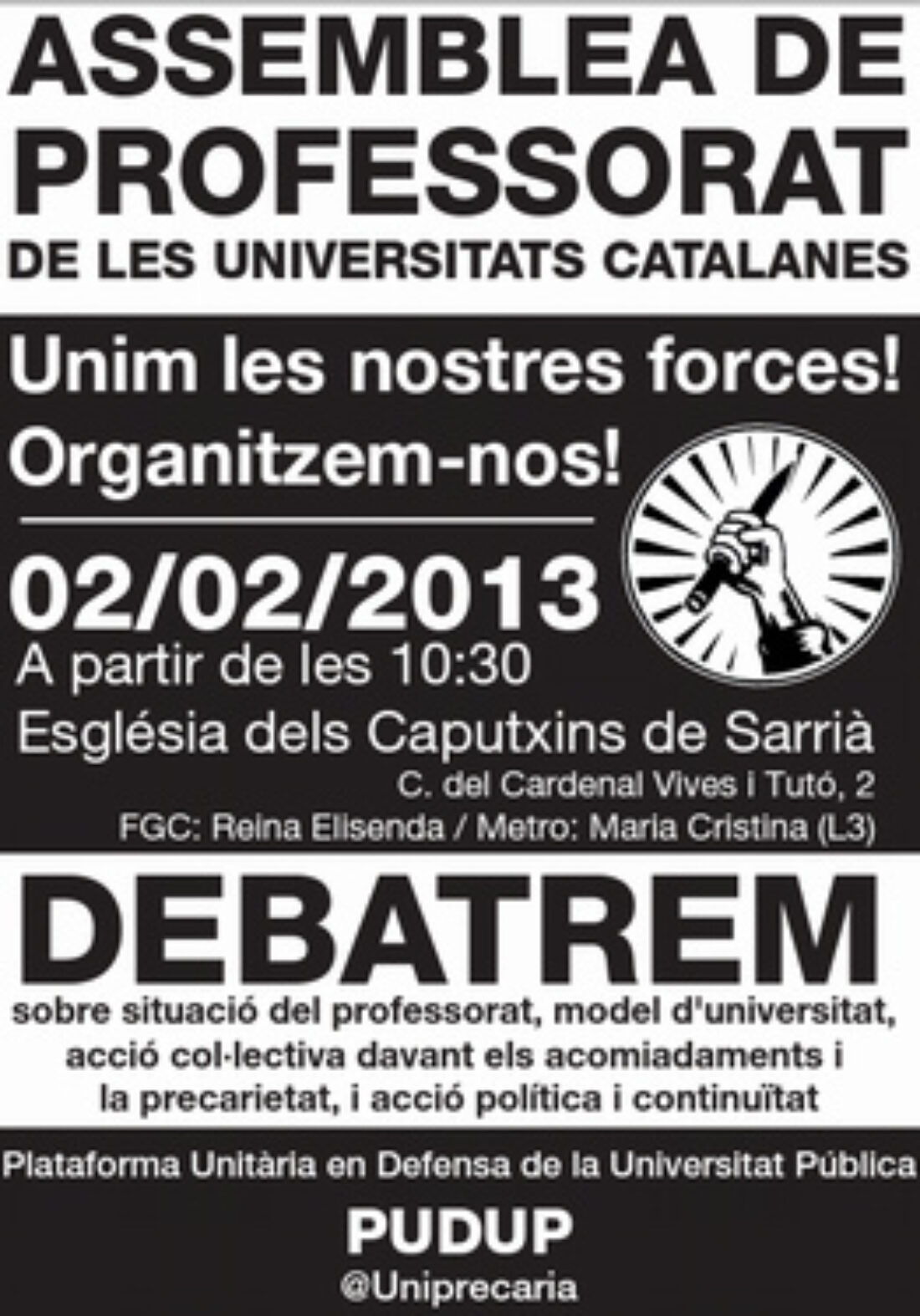 Barcelona: Asamblea del profesorado de las universidades catalanas