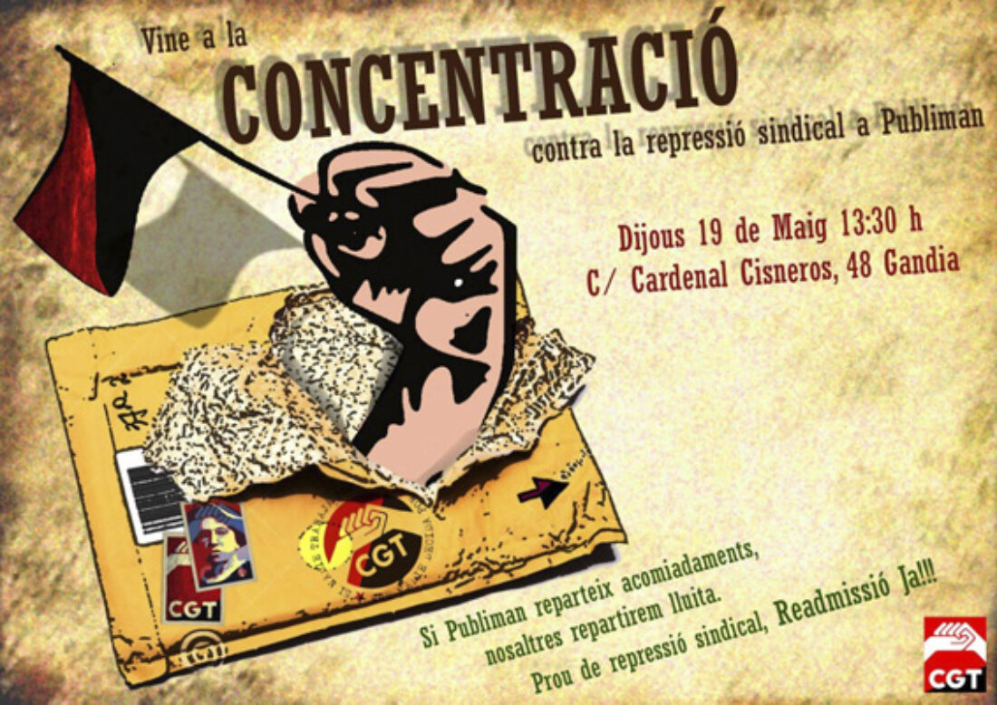 19-m Gandia: CGT La Safor denuncia la represión sindical de Publiman y se concentrará para exigir la readmisión de las trabajadoras
