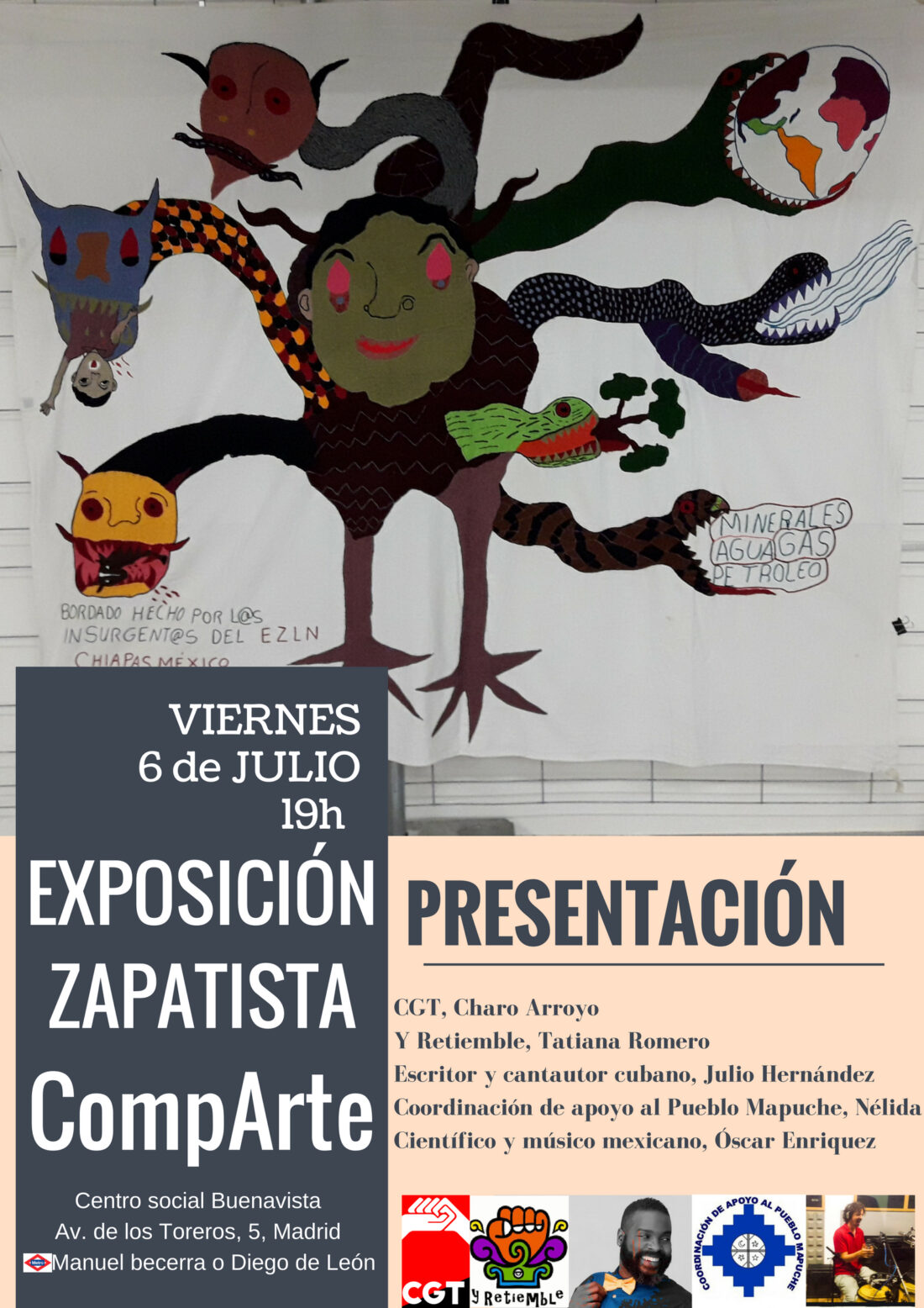 INAUGURACIÓN de la Exposición Zapatista CompArte en Madrid