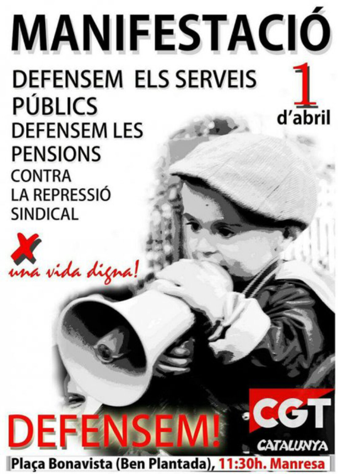 1-A: Manifestación en Manresa en defensa de los servicios públicos
