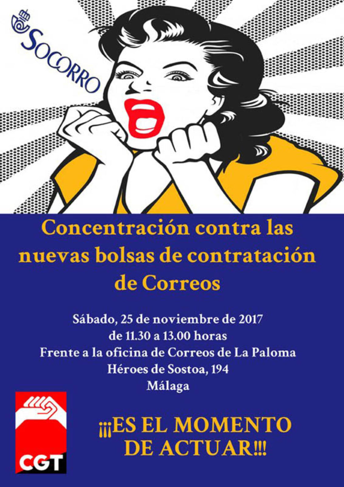 25-N: Concentración en Málaga contra las nuevas bolsas de contratación de Correos
