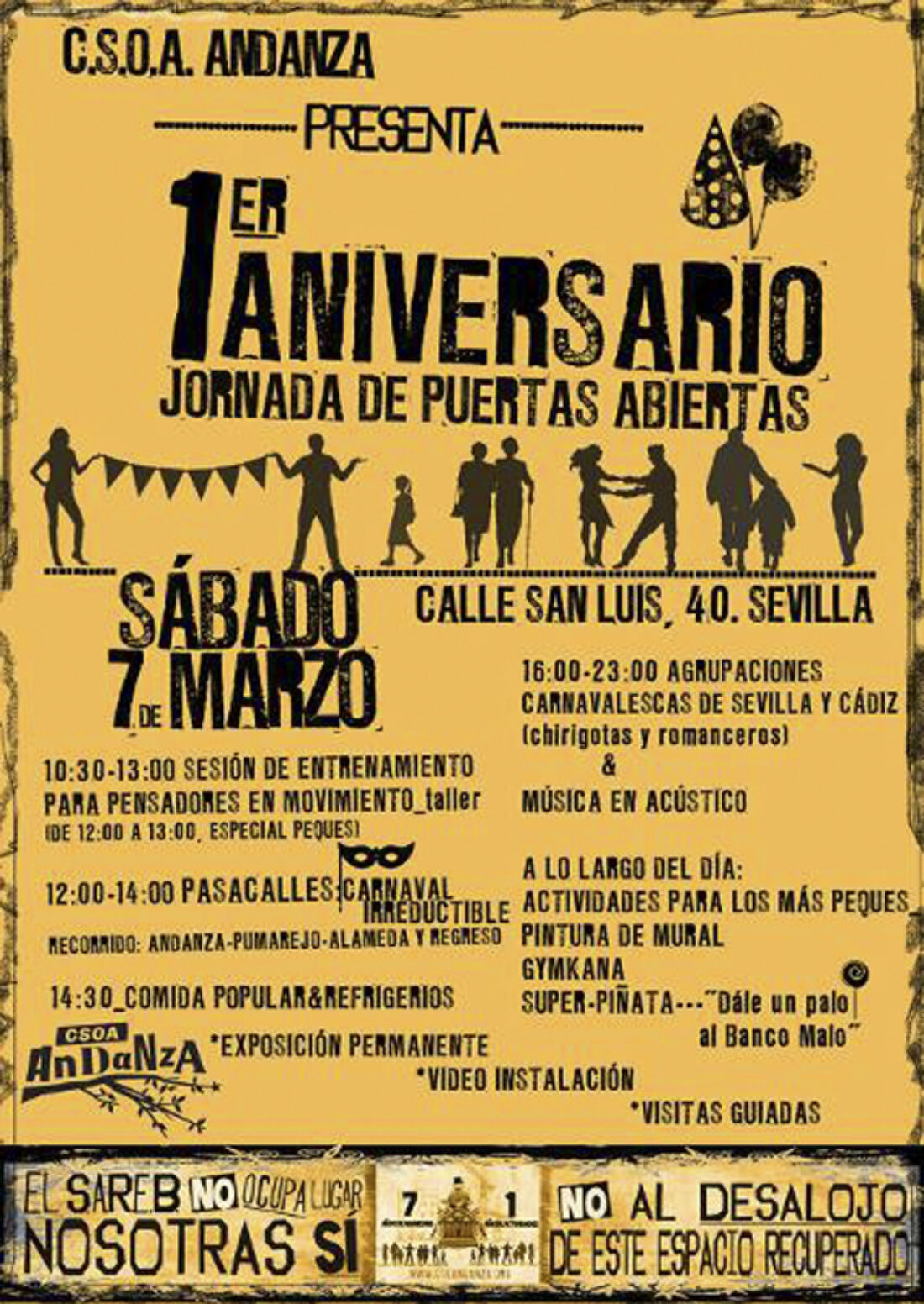 7-M: Jornadas Puertas Abiertas CSOA Andanza en Sevilla