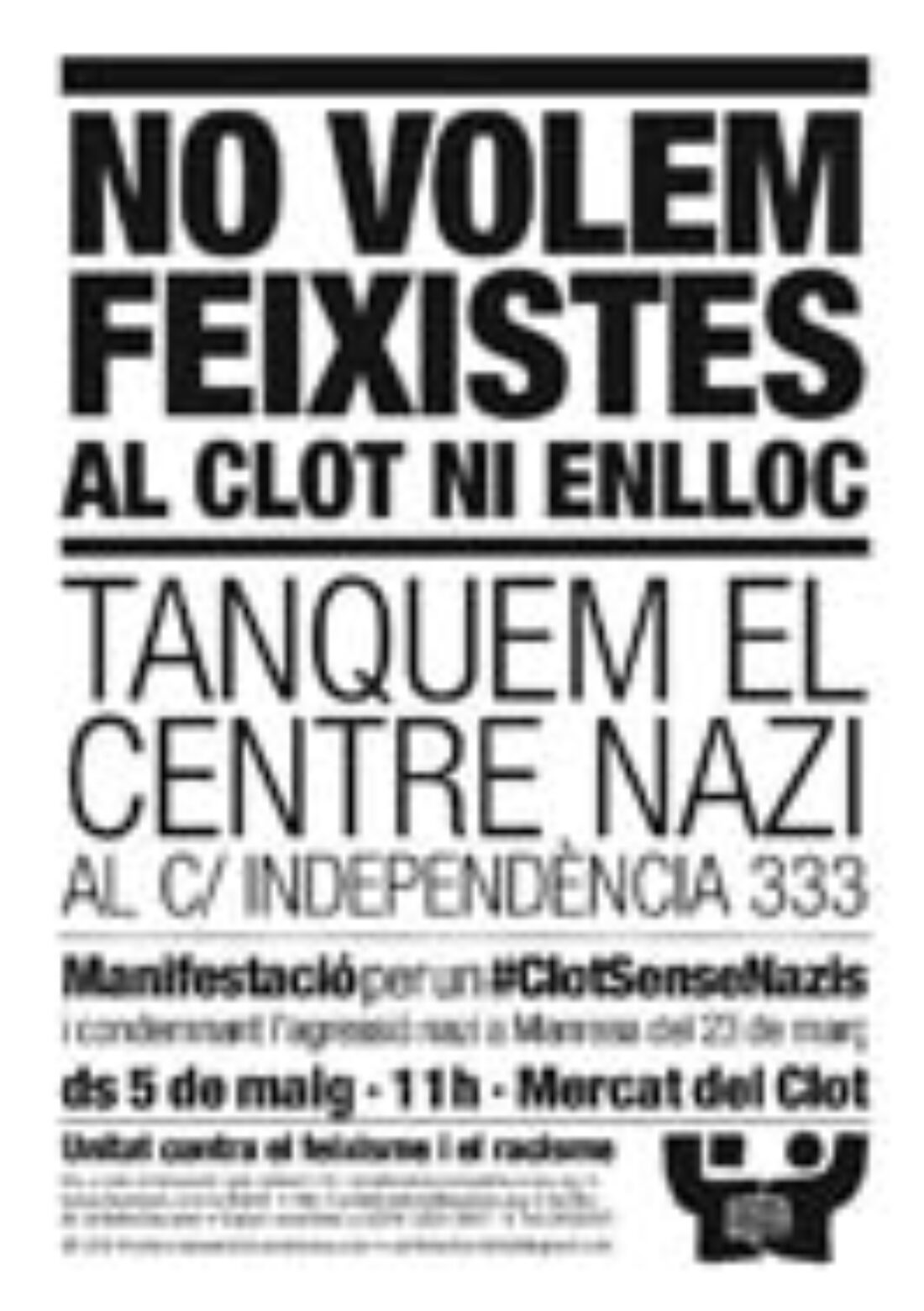 Barcelona: ¡No queremos fascistas en el Clot, ni en ninguna parte! Cerremos el centro nazi