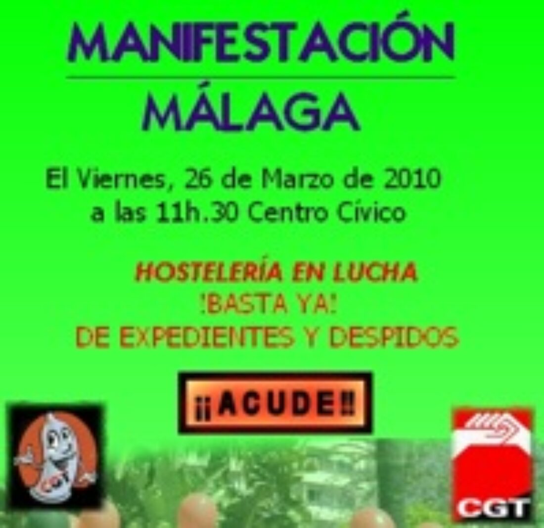 26 marzo, Málaga : Manifestación «Justicia para lxs trabajadorxs hoteleros»