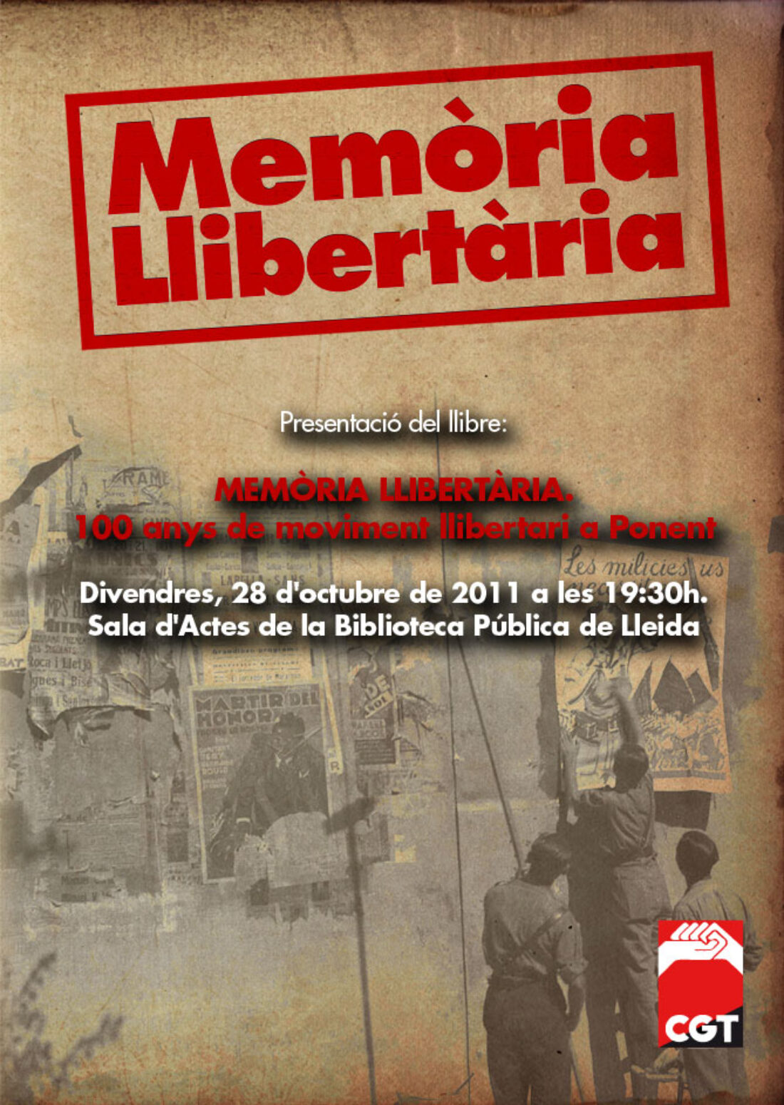 Presentación del libro «Memòria Llibertària: 100 anys de moviment llibertari a Lleida»