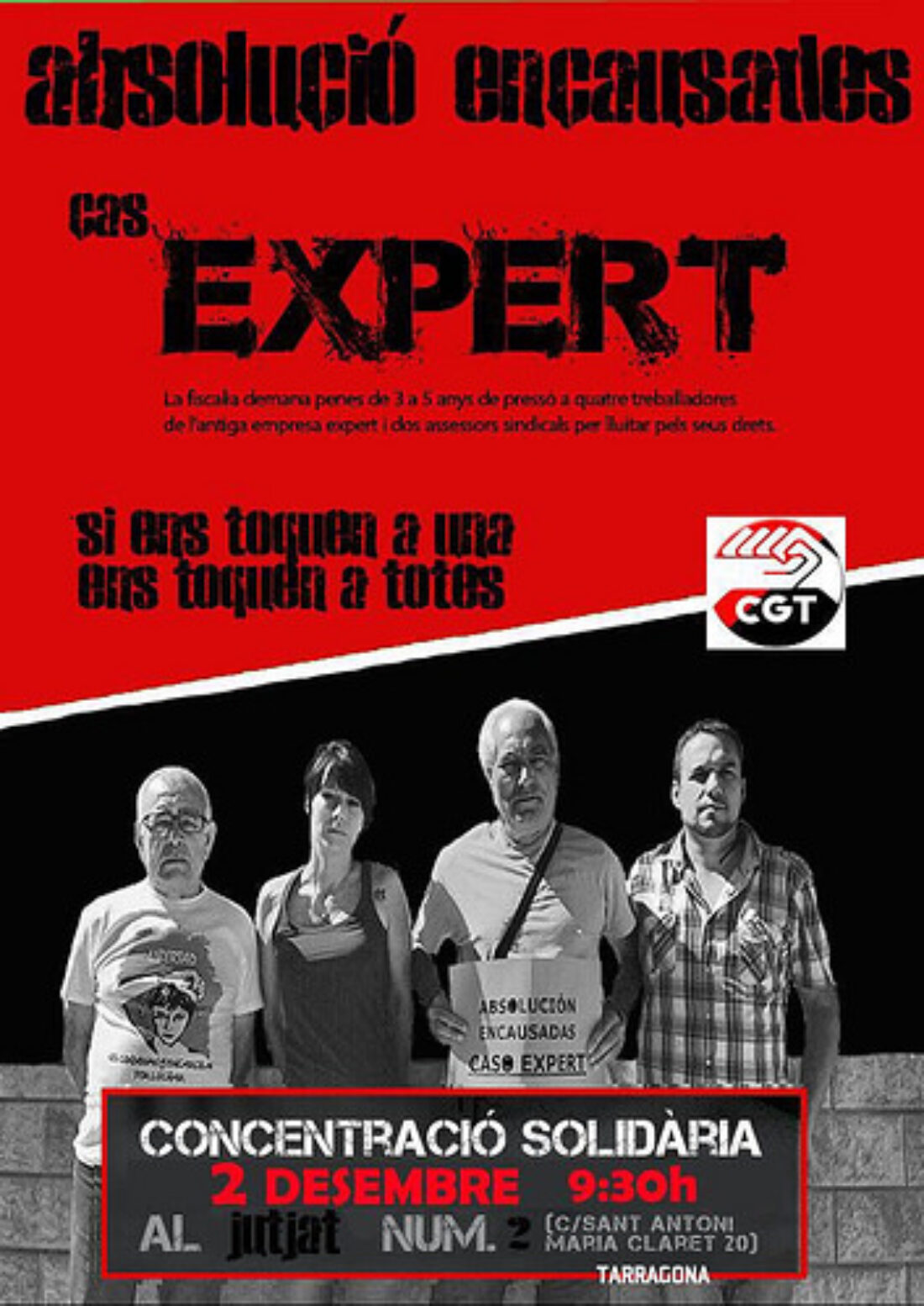 Concentración solidaria a los Juzgados de Tarragona para las encausadas del Caso Expert, miércoles 2 de diciembre