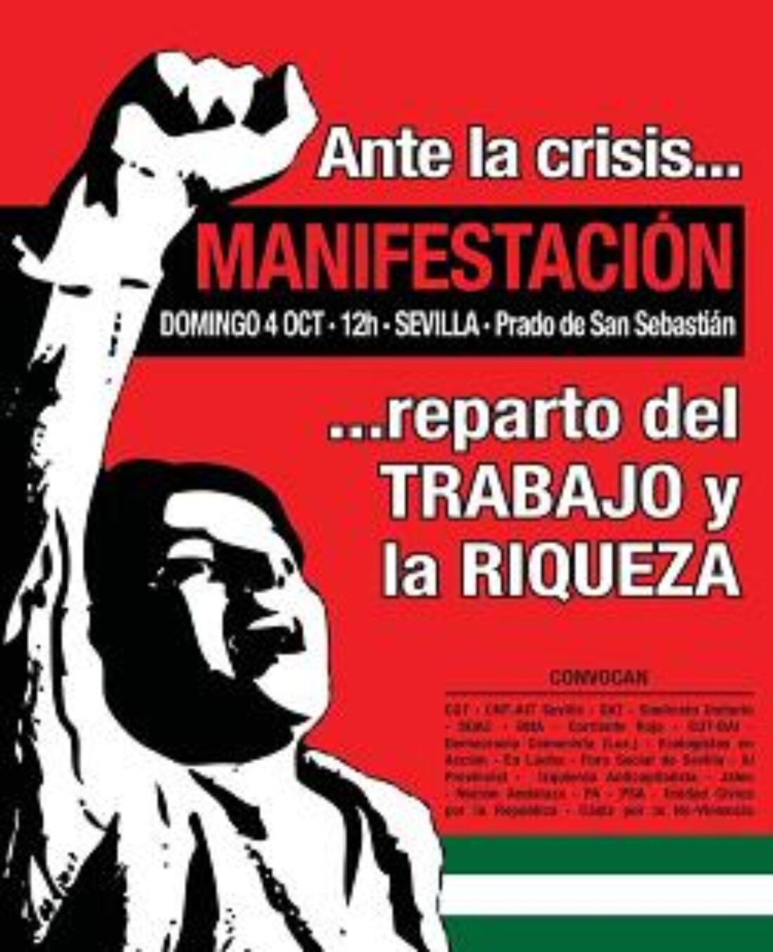 4 de octubre, Sevilla : Manifestación unitaria «Ante la Crisis… reparto del trabajo y la riqueza»