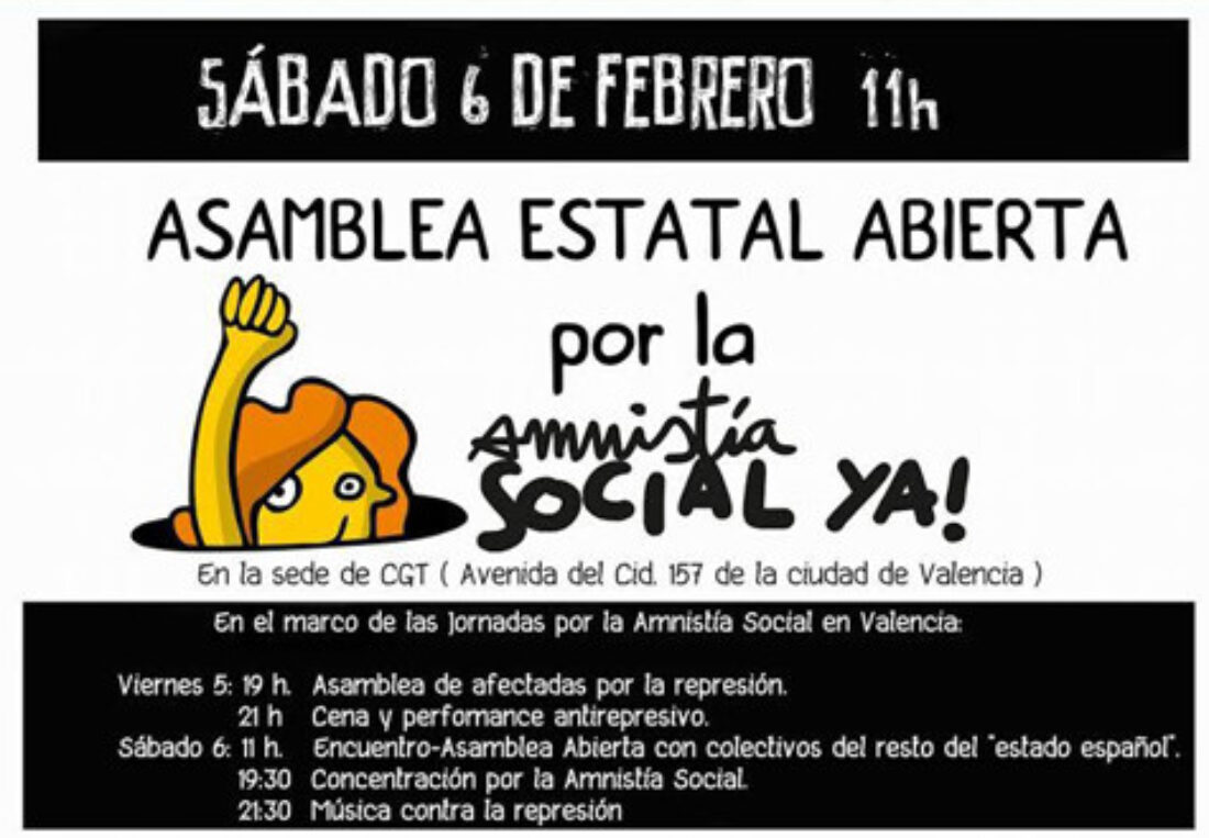 5 y 6-f Valencia: Jornadas por la Amnistía Social