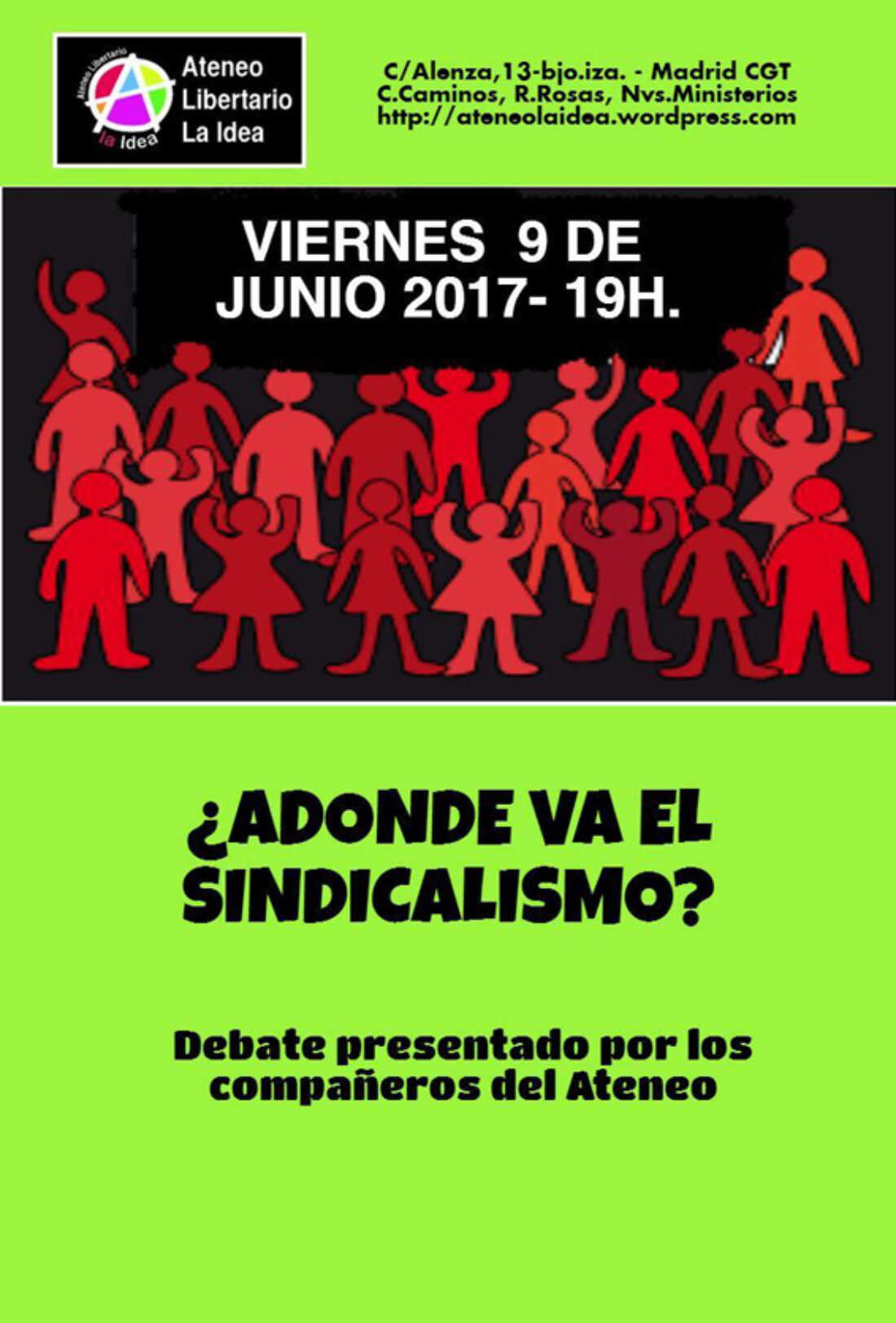 Charla-Debate «Adónde va el sindicalismo? en el Ateneo Libertario La Idea