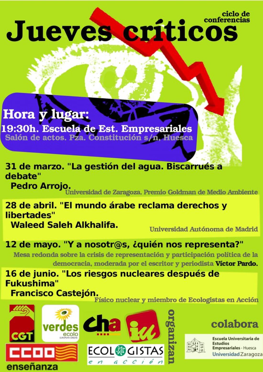 Ciclo de Conferencias «Jueves Críticos» en Huesca. Del 31 de marzo al 16 de junio