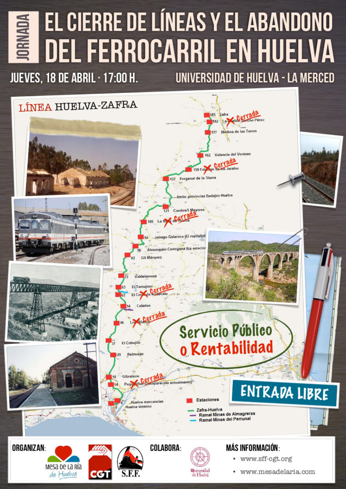 El cierre de líneas y el abandono del ferrocarril en Huelva