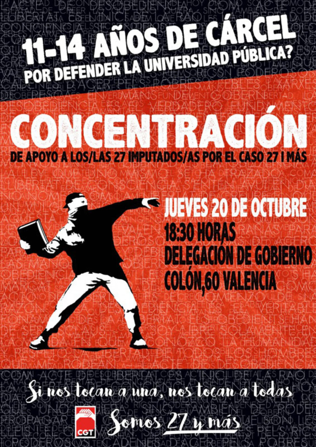 20-o València: Concentración solidaria “Som 27 i més”