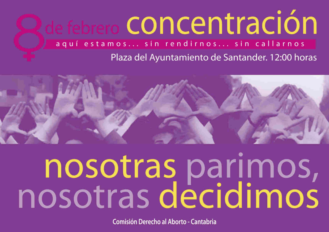 Concentración contra la ley del aborto en Santander, 12:00h Plza. Ayuntamiento