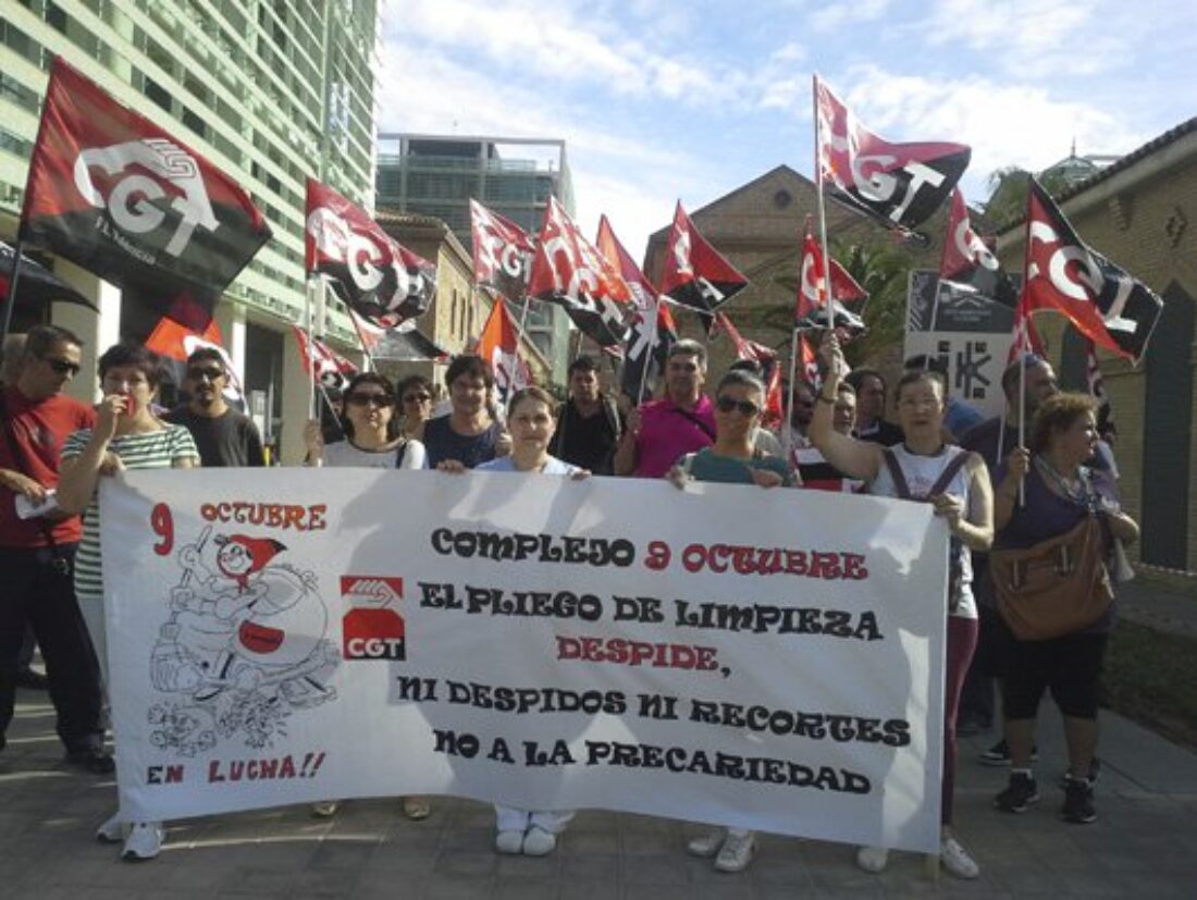 Las trabajadoras de la limpieza del complejo 9 d´Octubre vuelven a la calle el 7 de mayo para exigir que no se recorten ni precaricen los puestos de trabajo