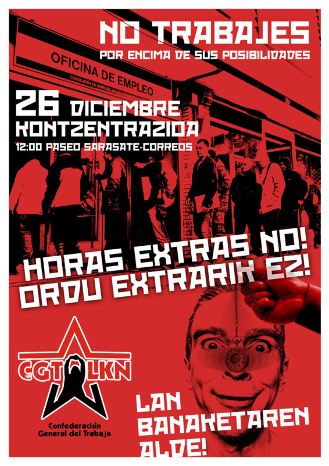 26-D: Concentración «Horas extras no» en Pamplona