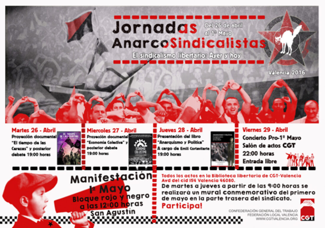 Jornadas Anarcosindicalistas del 26 de abril al 1 de Mayo