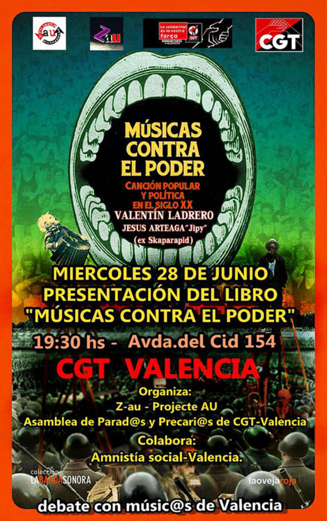 28-j València: Presentación del libro “Músicas contra el poder. Canción popular y política en el siglo XX”