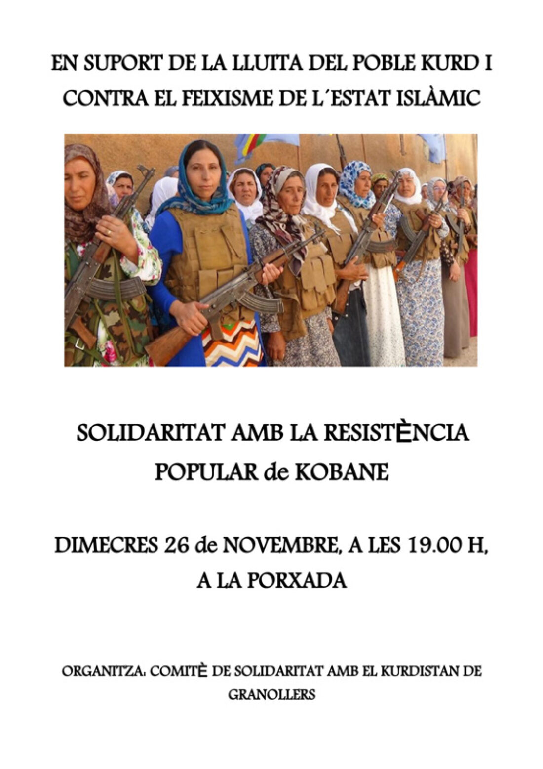 26-N: Concentración en apoyo a Kobane en Granollers