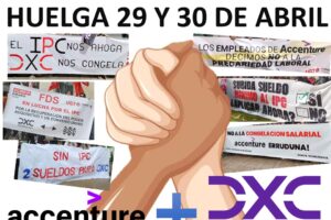 Más de 15.000 trabajadoras/es de los grupos DXC y Accenture llamados a la huelga el 29 y 30 de abril