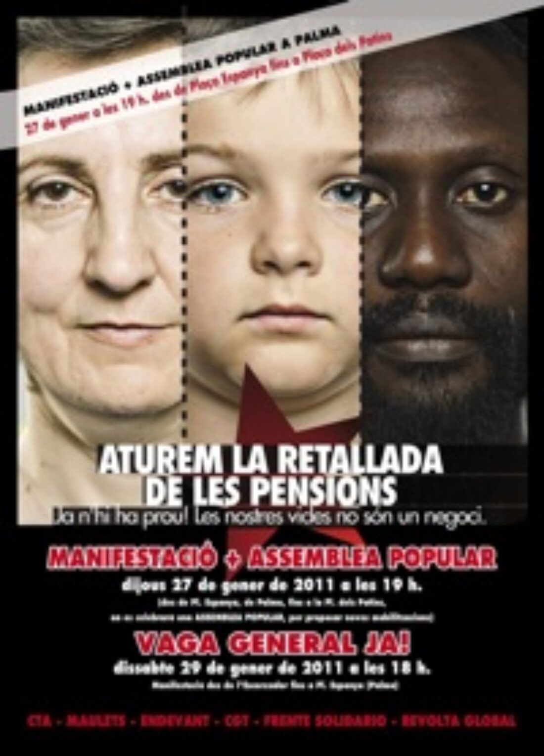 27 enero, Palma de Mallorca : Jornada de lucha contra el recorte de las pensiones