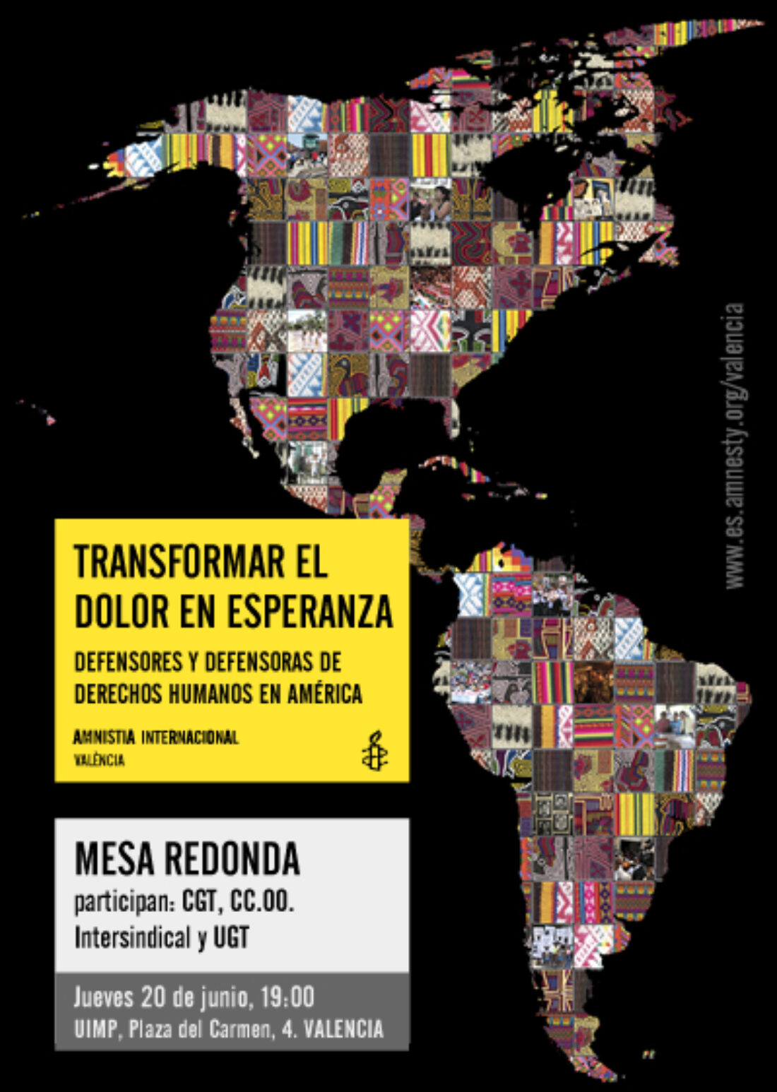 20J Valencia: Mesa redonda Amnistía Internacional «Transformar el dolor en esperanza»