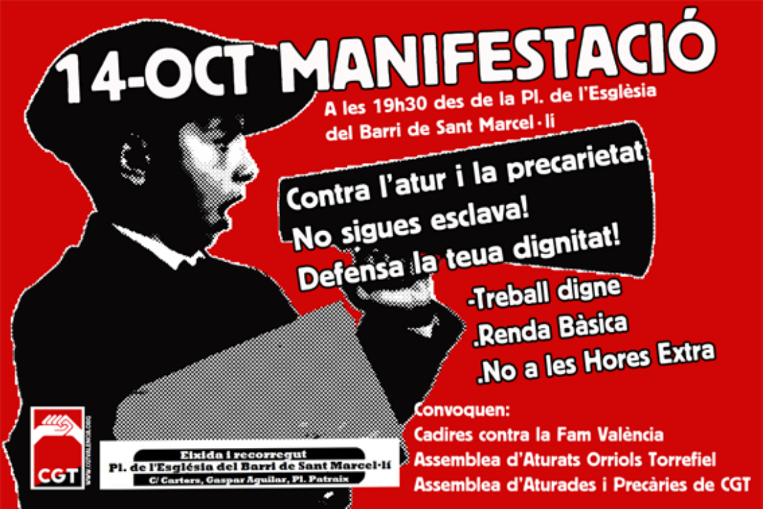 14-O Valencia: Manifestación contra el paro y la precariedad