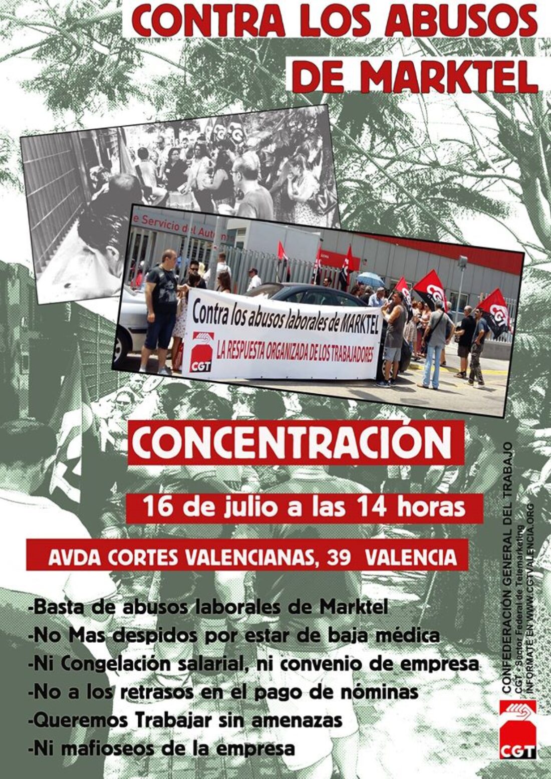 16 de julio: Volvemos a protestar contra la vulneracion de derechos de Marktel