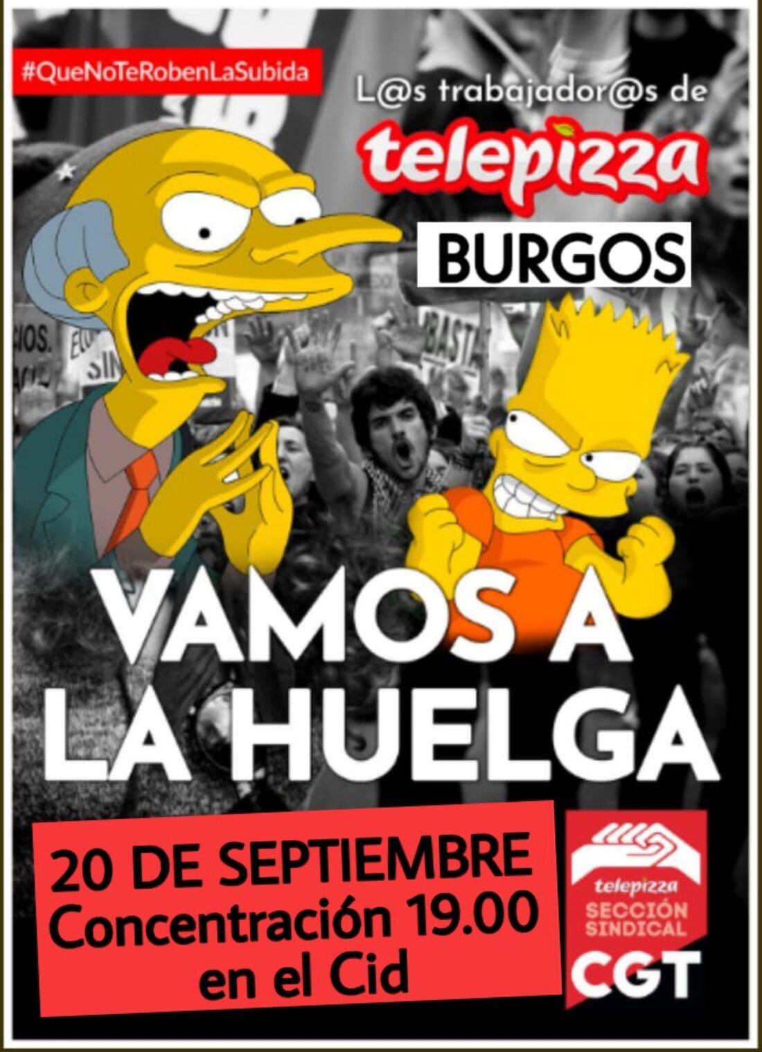 La Asamblea de trabajadores y trabajadoras de Telepizza Burgos decide ir a la huelga