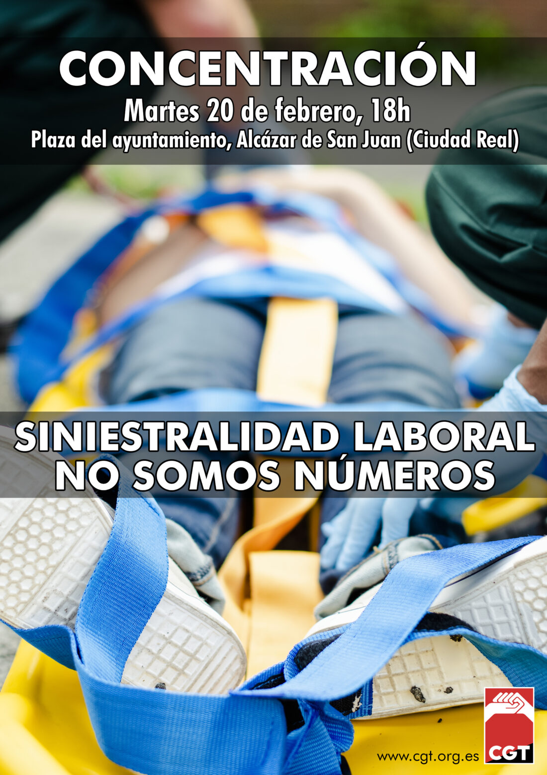 Siniestralidad laboral: Concentración en Alcázar de San Juan, 20 de febrero