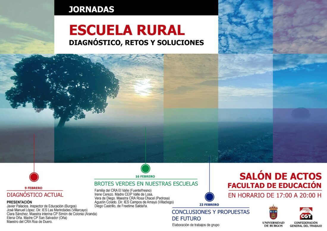 CGT Enseñanza presenta las Jornadas de la Escuela Rural en Burgos